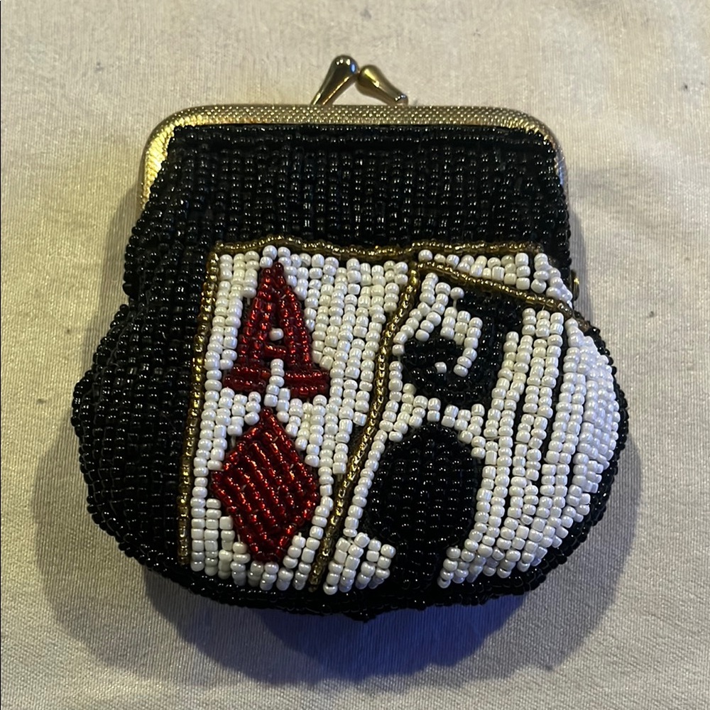 Beaded Poker Coin Purse